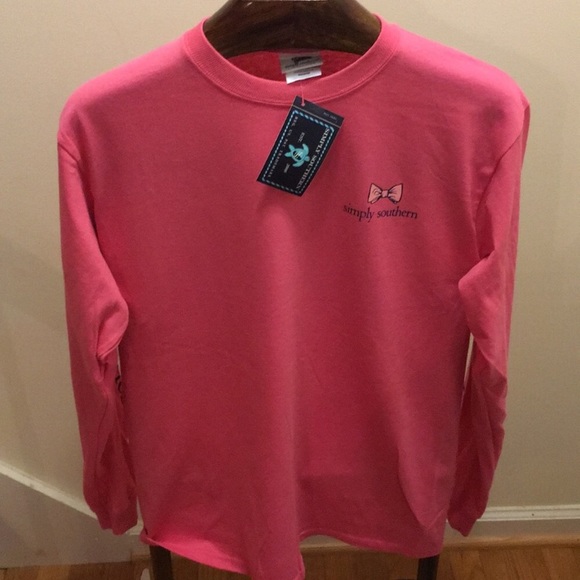 NWT! Long Sleeve Simply Southern Pink Shirt - Picture 7 of 8